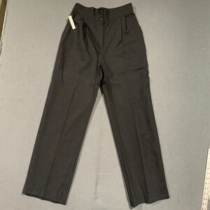 Vintage NWT A C SPORT Women Black High Waisted Pleated Career Pants Size 10